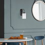 Opviq Lámpara de pared en blanco y negro con cuerpo de metal y tapa de cristal